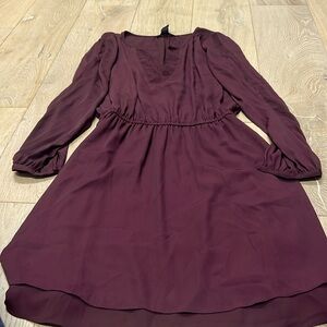 Burgundy long sleeve dress